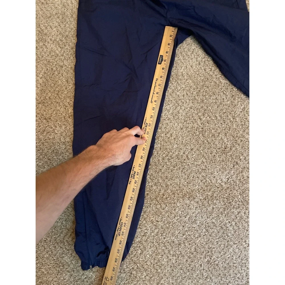 Vintage 90s Adidas Men Track Pants Large Navy Blue Trefoil Nylon Lined Joggers